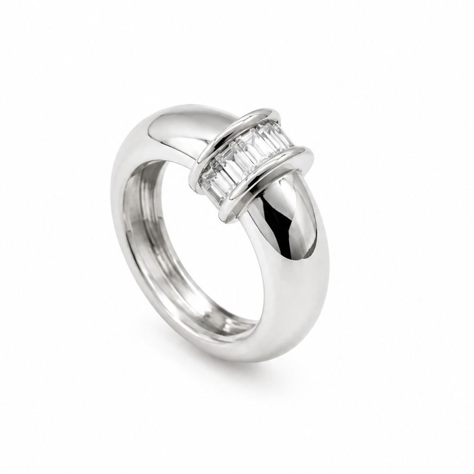 Courtney Dome Baguette Ring