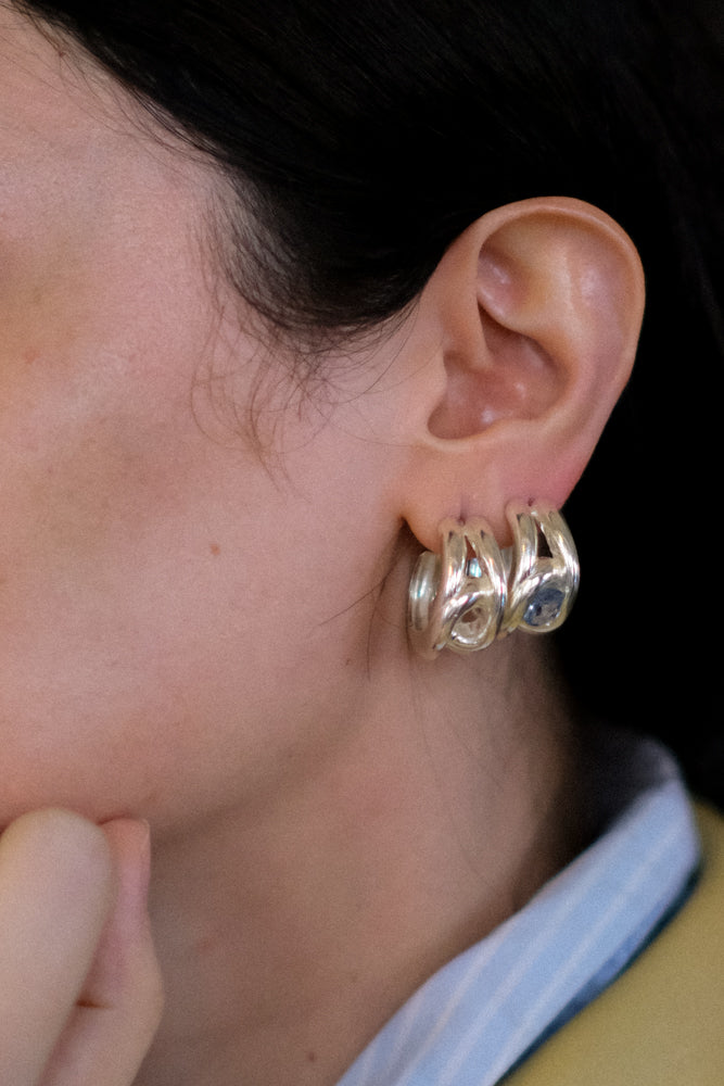 Link Stone Hoops