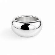 Black circular object on a white background